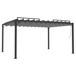 Vidaxl tonnelle avec toit  persienne 3x4 m anthracite tissu aluminium