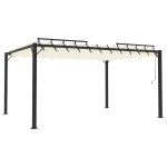 Vidaxl tonnelle avec toit  persienne 3x4 m crme tissu et aluminium