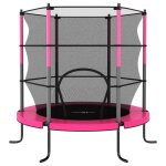 Vidaxl trampoline avec filet de scurit rond 140x160 cm rose