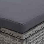 Vidaxl transat  2 places avec coussin rsine tresse gris