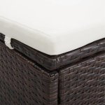 Vidaxl transat  2 places avec coussin rsine tresse marron