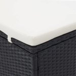 Vidaxl transat  2 places avec coussin rsine tresse noir