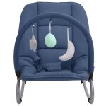 Vidaxl transat pour bb bleu marine acier