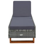 Vidaxl transat avec coussin rsine tresse gris