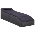 Vidaxl transat avec coussin rsine tresse noir