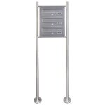 Vidaxl triple bote aux lettres sur support en acier inoxydable