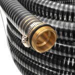 Vidaxl tuyau d'aspiration avec raccords en laiton 10 m 25 mm noir