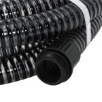 Vidaxl tuyau d'aspiration avec raccords en laiton 15 m 25 mm noir