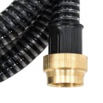 Vidaxl tuyau d'aspiration avec raccords en laiton 5 m 25 mm noir