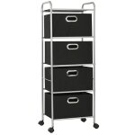Vidaxl unité à étagères avec 4 boîtes de rangement acier et tissu Vidaxl unité à étagères avec 4 boîtes de rangement acier et tissu