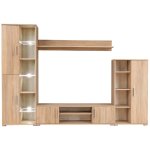 Vidaxl unité murale tv avec lumières led chêne sonoma Vidaxl unité murale tv avec lumières led chêne sonoma