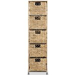 Vidaxl unité de rangement avec 5 paniers 25, 5 x 37 x 100 cm jacinthe d'eau Vidaxl unité de rangement avec 5 paniers 25, 5 x 37 x 100 cm jacinthe d'eau