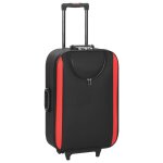 Vidaxl valises souples 3 pcs noir tissu oxford