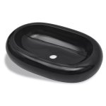 Vidaxl vasque ovale cramique noir pour salle de bain