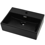 Vidaxl vasque avec trou de robinet en cramique noir 51, 5x38, 5x15 cm