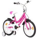 Vidaxl vlo pour enfants 16 pouces noir et rose