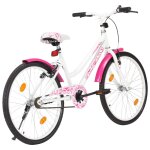 Vidaxl v�lo pour enfants 24 pouces rose et blanc