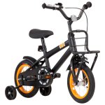 Vidaxl vlo d'enfant avec porte - bagages avant 12 pouces noir et orange