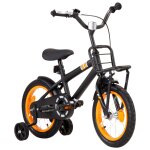 Vidaxl vlo d'enfant avec porte - bagages avant 14 pouces noir et orange
