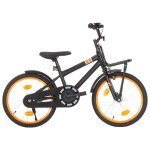 Vidaxl vlo d'enfant avec porte - bagages avant 18 pouces noir et orange