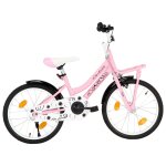 Vidaxl vlo enfant avec porte - bagages avant 18 pouces rose et noir