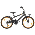 Vidaxl vlo d'enfant avec porte - bagages avant 20 pouces noir et orange