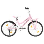 Vidaxl vlo enfant avec porte - bagages avant 20 pouces rose et noir
