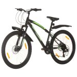 Vidaxl vlo de montagne 21 vitesses roues de 26 pouces 42 cm noir