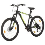 Vidaxl vlo de montagne 21 vitesses roues de 27, 5 pouces 50 cm noir