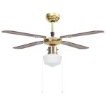 Vidaxl ventilateur de plafond avec lampe 106 cm marron
