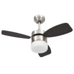 Vidaxl ventilateur de plafond lampe et tlcommande 76 cm marron fonc
