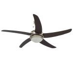 Vidaxl ventilateur de plafond orn avec lampe 128 cm marron