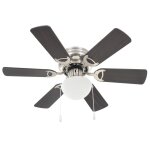 Vidaxl ventilateur de plafond orn avec lumire 82 cm marron fonc