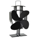 Vidaxl ventilateur de poêle alimenté par chaleur 4 pales noir Vidaxl ventilateur de poêle alimenté par chaleur 4 pales noir