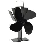 Vidaxl ventilateur de po�le aliment� par chaleur 4 pales noir