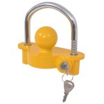 Vidaxl verrou de remorque et 2 cls acier et alliage d'aluminium jaune