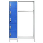 Vidaxl vestiaire avec porte - manteau bleu et gris 110x45x180 cm mtal