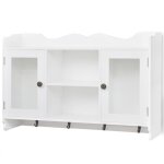 Vidaxl vitrine murale avec tagre de livre / dvd / verre en mdf blanc