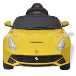 Vidaxl voiture de course ferrari f12 jaune 6 v avec tlcommande