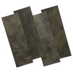 Wallart panneaux muraux en cuir hennessy noir deux nuances 16 pcs
