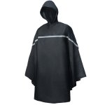 Willex poncho de pluie avec capuche taille unique noir