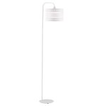 Wofi lampadaire belle 42 w blanc tissu