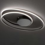 Wofi plafonnier  led nia 50x12 cm noir