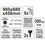 Yato armoire  roulettes avec 6 tiroirs