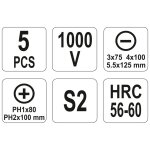 Yato ensemble de tournevis isol�s 5 pcs 1000 v