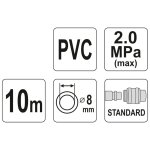 Yato tuyau d'air avec raccord pvc 8 mm x 10 m bleu Yato tuyau d'air avec raccord pvc 8 mm x 10 m bleu