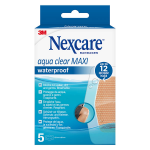 3m nexcare aqua clear maxi waterproof pansement 60x88mm 5 units