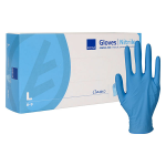 Abena - gants d'examen en nitrile bleu, non poudrs, taille l, par 100 pices
