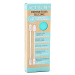 Act'éco double coton tige réutilisable silicone et embout maquillage bleu pastel Act'éco double coton tige réutilisable silicone et embout maquillage bleu pastel