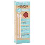 Act'éco double coton tige réutilisable silicone et embout maquillage prune pastel Act'éco double coton tige réutilisable silicone et embout maquillage prune pastel
